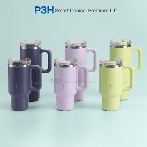 Ly Giữ Nhiệt LocknLock Balance Grip Tumbler 900ml/1200ml Có Tay Cầm, Giữ Nóng Lạnh Tốt, Nắp Tritan, Inox 304 LHC4397 LHC4398 P3H