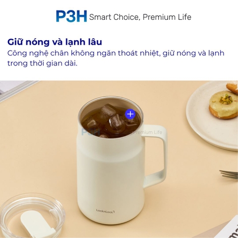 Ca Giữ Nhiệt LocknLock 600ml Phủ sứ Metro Ceramic Mug LHC4282 P3H