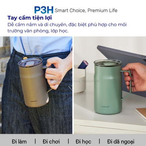 Ca Giữ Nhiệt LocknLock 600ml Phủ sứ Metro Ceramic Mug LHC4282 P3H