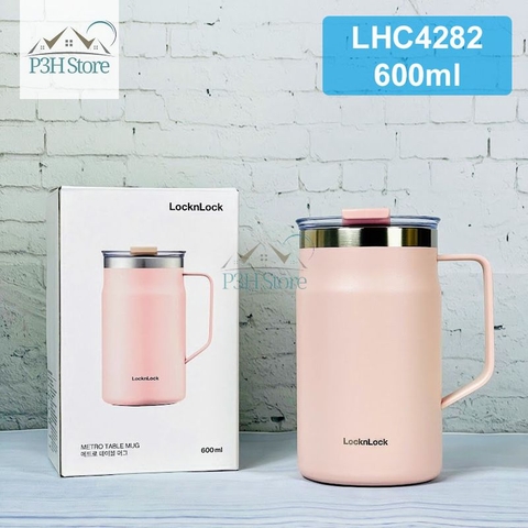 Ly giữ nhiệt Lock&Lock Metro Mug 600ml bằng thép không gỉ ca , cốc LHC4282