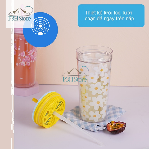 Ly nhựa 2 lớp Lock&Lock Bucket Cold Cup dung tích 580ml HAP520