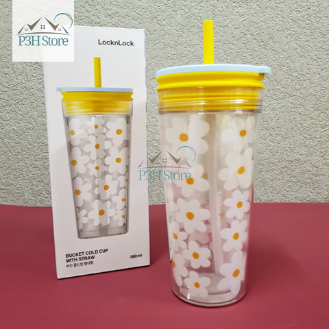 Ly nhựa 2 lớp Lock&Lock Bucket Cold Cup dung tích 580ml HAP520