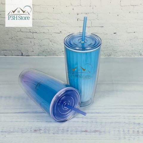 Ly nhựa 2 lớp Lock&Lock Dream Star dung tích 750ml cách nhiệt , có ống hút HAP522 P3HStore