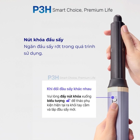 Máy Sấy Tạo Kiểu LocknLock Multi Hair Styling Dryer ENA526GRY – 4 Đầu Sấy Đa Năng, Công Nghệ Ion Âm P3H