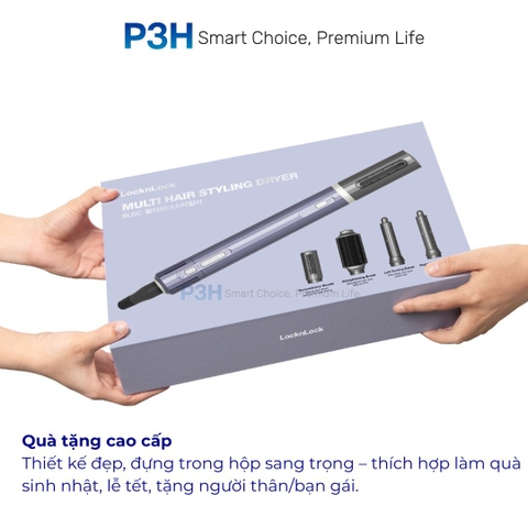 Máy Sấy Tạo Kiểu LocknLock Multi Hair Styling Dryer ENA526GRY – 4 Đầu Sấy Đa Năng, Công Nghệ Ion Âm P3H