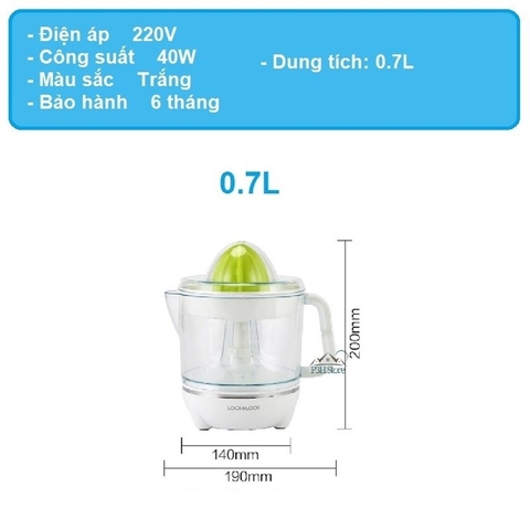 Máy vắt cam Lock&Lock công suất 40W 0.7L EJJ231
