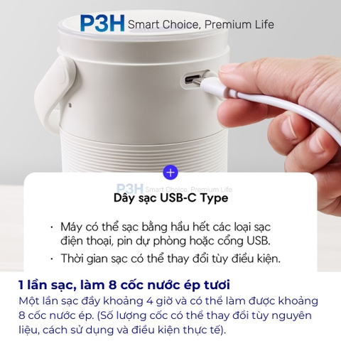 Máy Xay Sinh Tố Cầm Tay LocknLock 475ml với chức năng chân không giữ trọn hương vị EJJ346IVY P3H