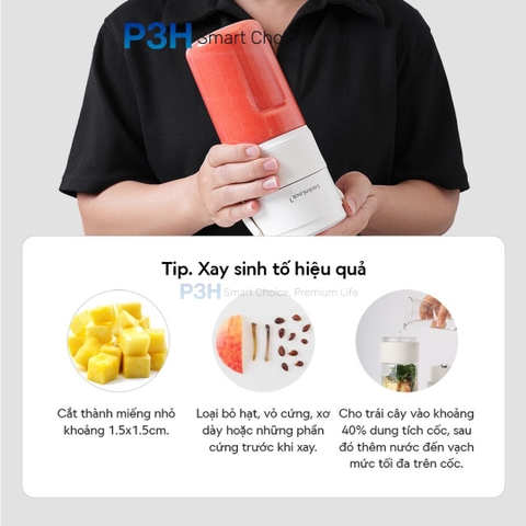 Máy Xay Sinh Tố Cầm Tay LocknLock 475ml với chức năng chân không giữ trọn hương vị EJJ346IVY P3H
