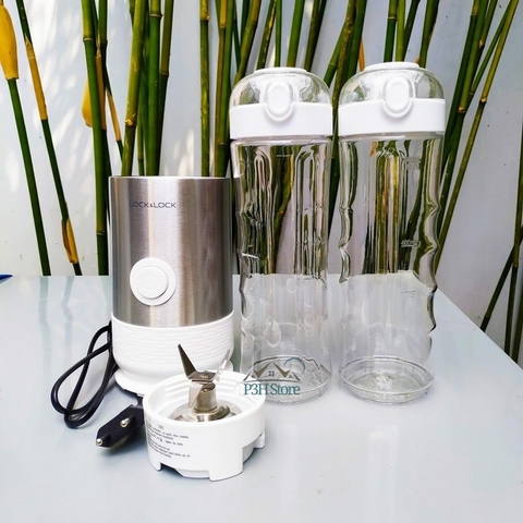 Máy Xay Sinh Tố Mini Lock&Lock kèm 2 bình dung tích 0.6L EJM241