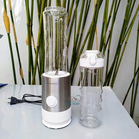 Máy Xay Sinh Tố Mini Lock&Lock kèm 2 bình dung tích 0.6L EJM241