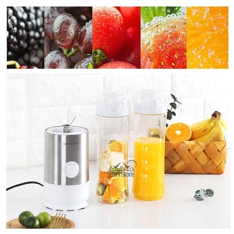 Máy Xay Sinh Tố Mini Lock&Lock kèm 2 bình dung tích 0.6L EJM241