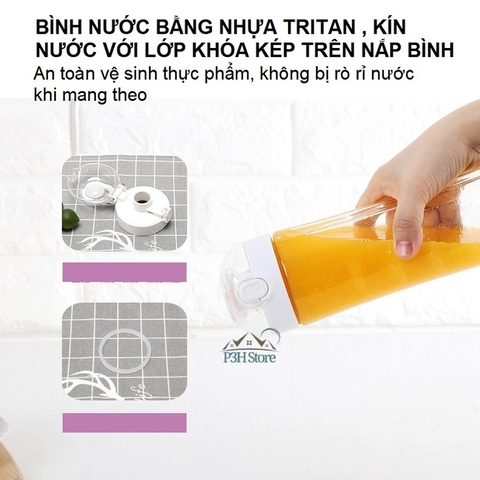 Máy Xay Sinh Tố Mini Lock&Lock kèm 2 bình dung tích 0.6L EJM241