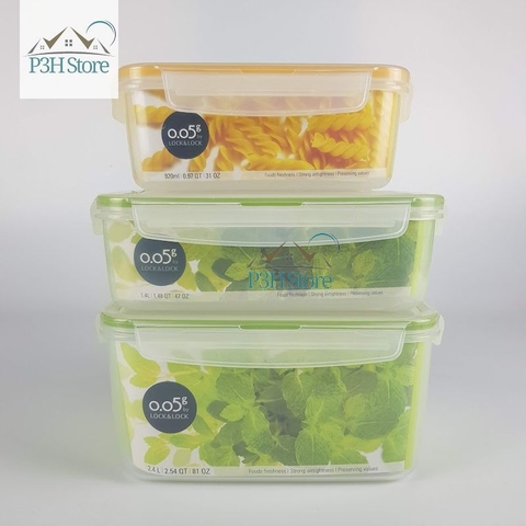 Bộ hộp nhựa Lock&Lock NEO LOCK  nắp kín hơi dùng bảo quản thực phẩm NLP131S001