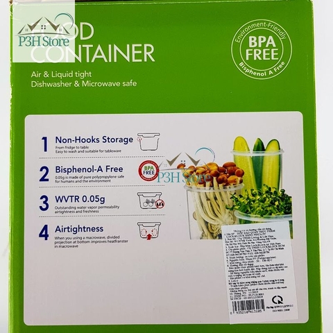 Bộ hộp nhựa Lock&Lock NEO LOCK  nắp kín hơi dùng bảo quản thực phẩm NLP131S001