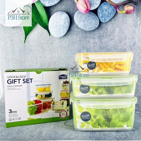 Bộ hộp nhựa Lock&Lock NEO LOCK  nắp kín hơi dùng bảo quản thực phẩm NLP131S001
