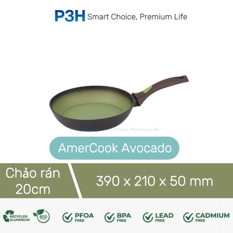 Nồi chảo chống dính nhôm rèn AMERCOOK AVOCADO chống dính vượt trội bền bỉ dùng được mọi loại bếp P3H