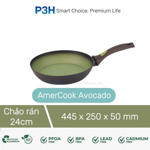 Nồi chảo chống dính nhôm rèn AMERCOOK AVOCADO chống dính vượt trội bền bỉ dùng được mọi loại bếp P3H