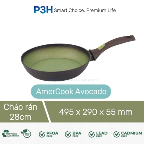 Nồi chảo chống dính nhôm rèn AMERCOOK AVOCADO chống dính vượt trội bền bỉ dùng được mọi loại bếp P3H