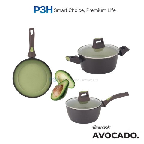 Nồi chảo chống dính nhôm rèn AMERCOOK AVOCADO chống dính vượt trội bền bỉ dùng được mọi loại bếp P3H