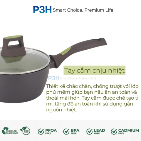Nồi chảo chống dính nhôm rèn AMERCOOK AVOCADO chống dính vượt trội bền bỉ dùng được mọi loại bếp P3H