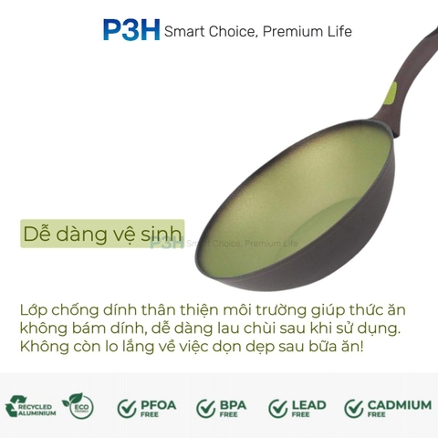 Nồi chảo chống dính nhôm rèn AMERCOOK AVOCADO chống dính vượt trội bền bỉ dùng được mọi loại bếp P3H