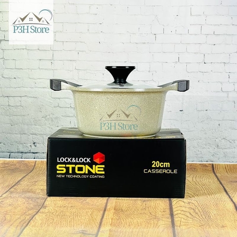 Nồi vân đá Lock&Lock 20 cm dòng Stone chống dính cao cấp LCA6202D-IH