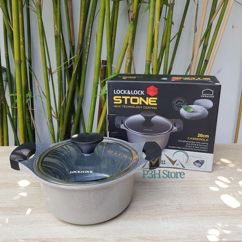 Nồi vân đá Lock&Lock 20 cm dòng Stone chống dính cao cấp LCA6202D-IH