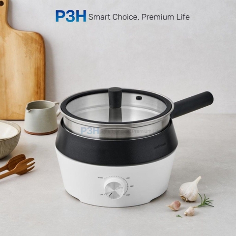 Nồi điện đa năng LocknLock 4 trong 1 EJP421WHT dung tích 2L tích hợp nướng chiên hấp lẩu tiện lợi công suất 1000W P3H