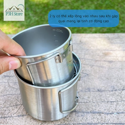 Set 2 ly inox LocknLock SLO dung tích 450ml và 500ml nhỏ gọn dành cho dã ngoại , du lịch LHC7003