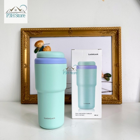 Bình giữ nhiệt LocknLock Daily Macaron LHC3292 Nắp mở một chạm Dung tích 480ML