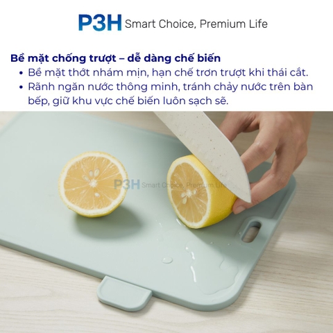 Thớt Nhựa Kháng Khuẩn Inochi Yoko – Cứng Cáp, Chống Trượt, Dùng Được 2 Mặt P3H