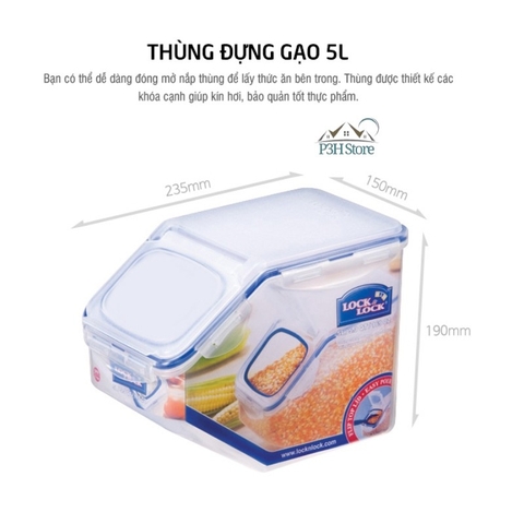 Thùng đựng gạo Lock&Lock 5L Kitchen Caddy HPL700