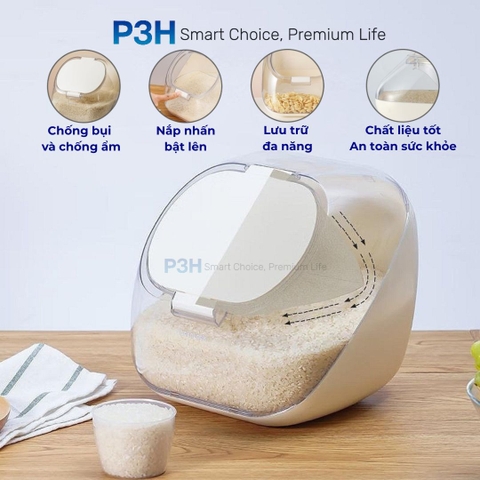 Thùng Đựng Gạo LocknLock 5.7L HPL581 kèm cốc đong – Thiết kế thông minh, tiện lợi cho mọi căn bếp P3H