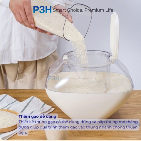 Thùng Đựng Gạo LocknLock 5.7L HPL581 kèm cốc đong – Thiết kế thông minh, tiện lợi cho mọi căn bếp P3H
