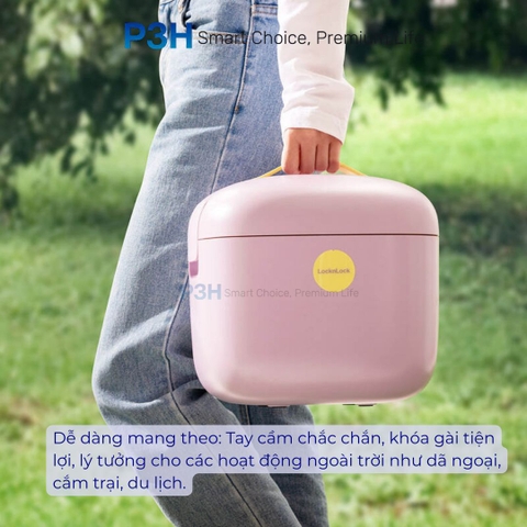 Thùng giữ nhiệt LocknLock Macaron Ice Cooler 7L Giữ lạnh tiện lợi, phong cách thời thượng LIC101 P3H