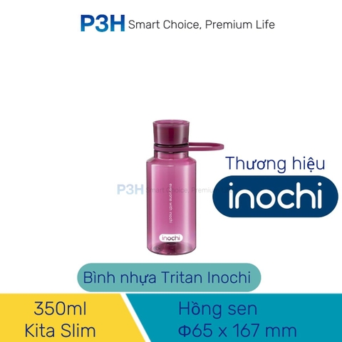 Bình nước thể thao nhựa Tritan Inochi Kita Slim 350ml, 500ml, 700ml nắp vặn kín nước quai xách tiện lợi P3H Store