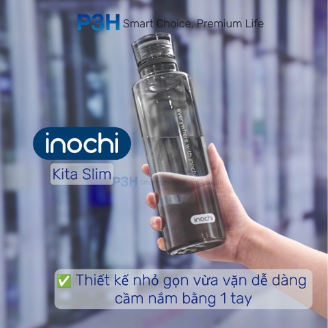 Bình nước thể thao nhựa Tritan Inochi Kita Slim 350ml, 500ml, 700ml nắp vặn kín nước quai xách tiện lợi P3H Store