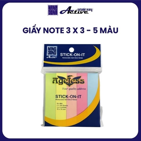 GIẤY NOTE 3 x 3 - 5 MÀU