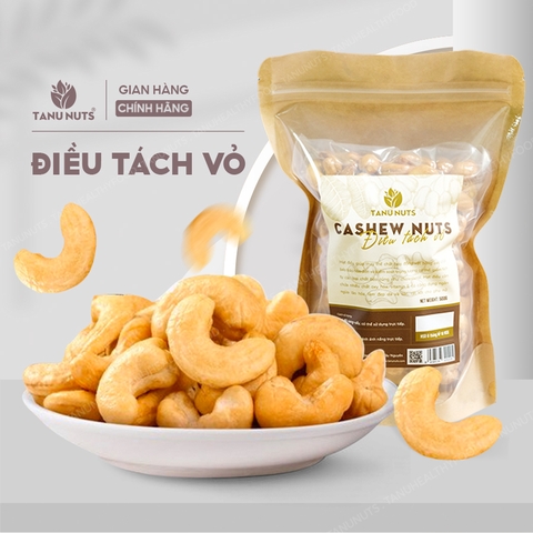 Nhân hạt điều tách vỏ rang muối TANU NUTS, hạt điều rang muối Bình Phước dinh dưỡng