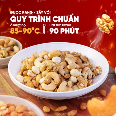 Hạt dinh dưỡng mix 4 loại TANU NUTS  hạt ngũ cốc bà bầu gồm hạt macca, óc chó, hạnh nhân, hạt điều