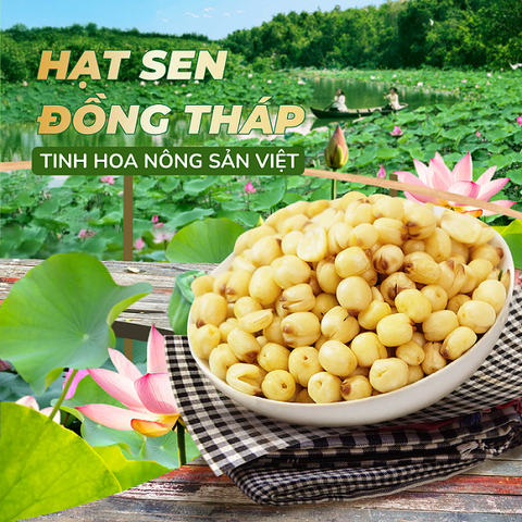 Hạt sen sấy giòn ăn liền TANU NUTS hũ 220g, hạt dinh dưỡng ăn vặt healthy cho văn phòng, ăn kiêng, giảm cân