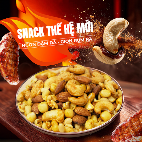 Snack hạt dinh dưỡng mix tẩm vị TANU NUTS túi 175g, mix hạt tẩm vị ăn vặt healthy cho văn phòng, trẻ nhỏ, ăn kiêng