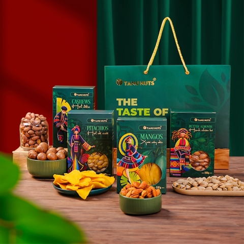 Set hạt quà tặng PREMIUM hạt dinh dưỡng, trái cây sấy, quà tết các loại hạt TANU NUTS sang trọng