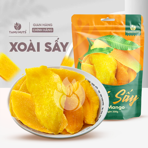 Xoài sấy dẻo không đường TANU NUTS túi 400g, trái cây sấy tốt cho người ăn kiêng, bà bầu.