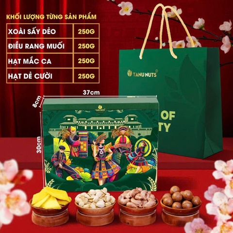 Hộp quà Nam Quốc Hưng Khởi  TANU NUTS, set hạt dinh dưỡng sang trọng, Snack Food, quà mang đi biếu tặng Ăn Vặt Thức Ăn, hộp quà Tết, quà tặng doanh nghiệp