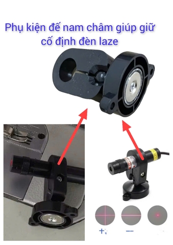 PHỤ KIỆN ĐẾ NAM CHÂM dùng cho đèn laze, giúp giữ cố định máy tại 1 vị trí cố định.