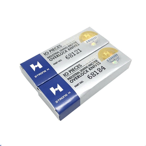 Combo HỘP 10 CÁI dao Y68121 hoặc Y68184 dùng cho máy 4 kim 6 chỉ máy YAMATO FD-62, dao cắt hẹp strongh h tem vàng