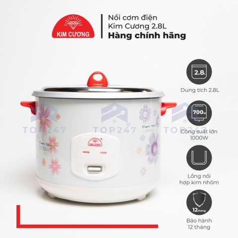 Nồi Cơm Điện Kim Cương 2.8 Lít Nắp Rời