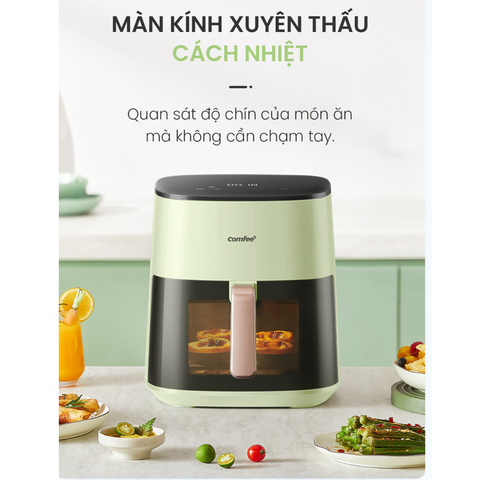 Nồi chiên không dầu mặt kính cao cấp Comfee 7.5 Lít CAD-75PG00A0( Thương hiệu Đức)