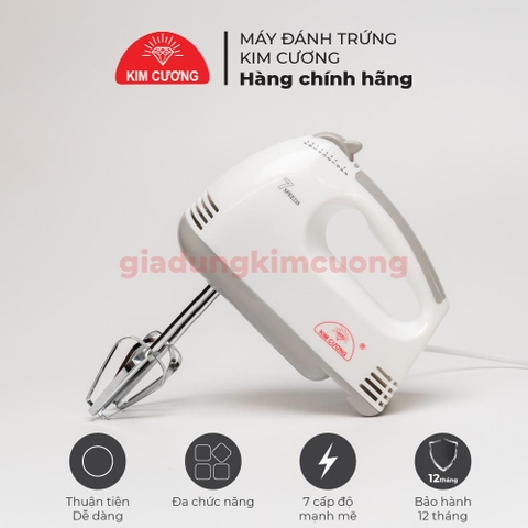 Máy Đánh Trứng Cầm Tay Kim Cương 7 Cấp Độ - Máy Đánh Trứng Mini [Bảo Hành 1 Đổi 1]
